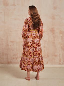 Earthen jungle Marina dress Dresses Pink City Prints    - Collagerie