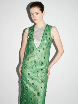 Grazia dress emerald embellished organza Dresses Huishan Zhang    - Collagerie