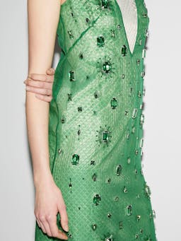 Grazia dress emerald embellished organza Dresses Huishan Zhang    - Collagerie