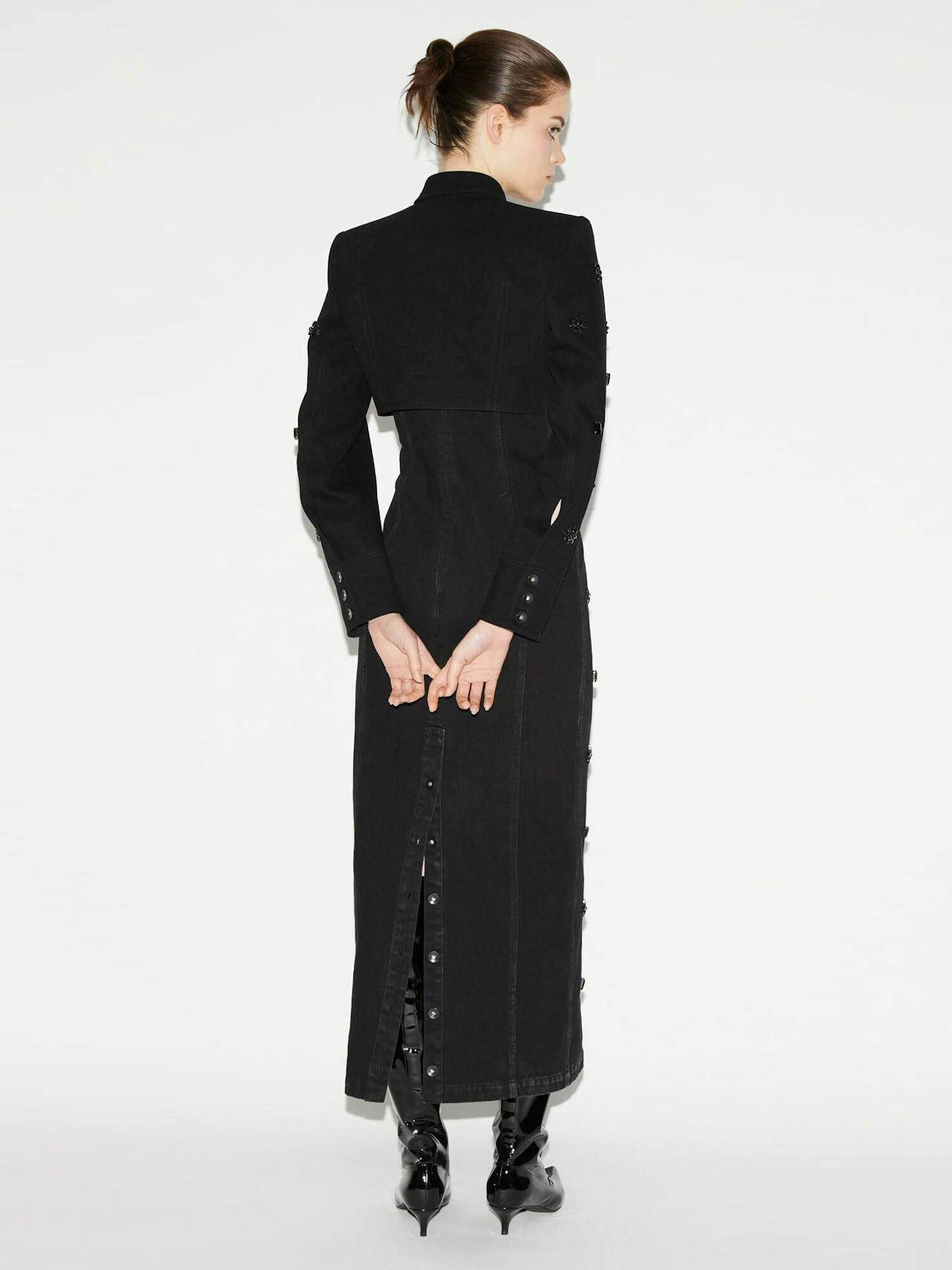 Rosemary dress black embellished denim Dresses Huishan Zhang    - Collagerie