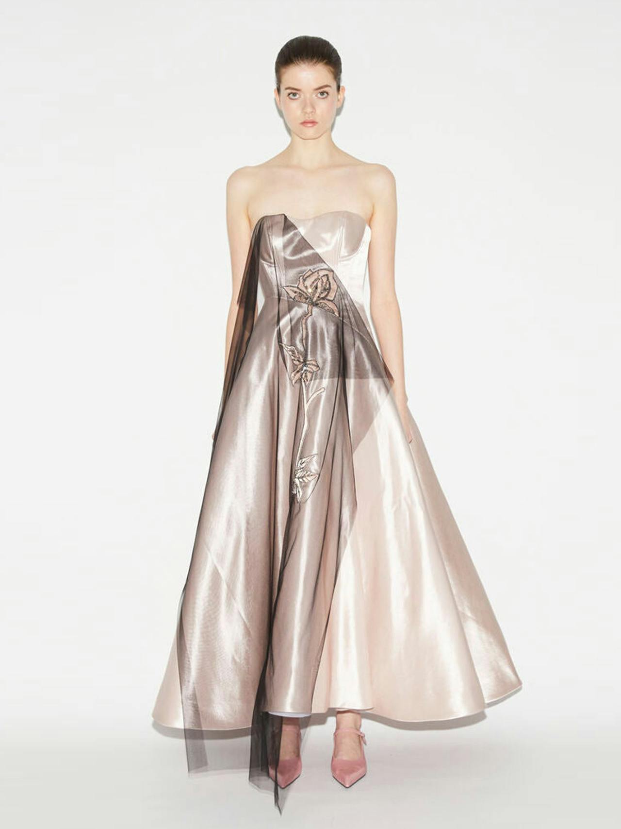 Gail dress rose satin and embellished tulle Dresses Huishan Zhang    - Collagerie