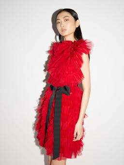 Gianna dress red tulle Gown Huishan Zhang    - Collagerie