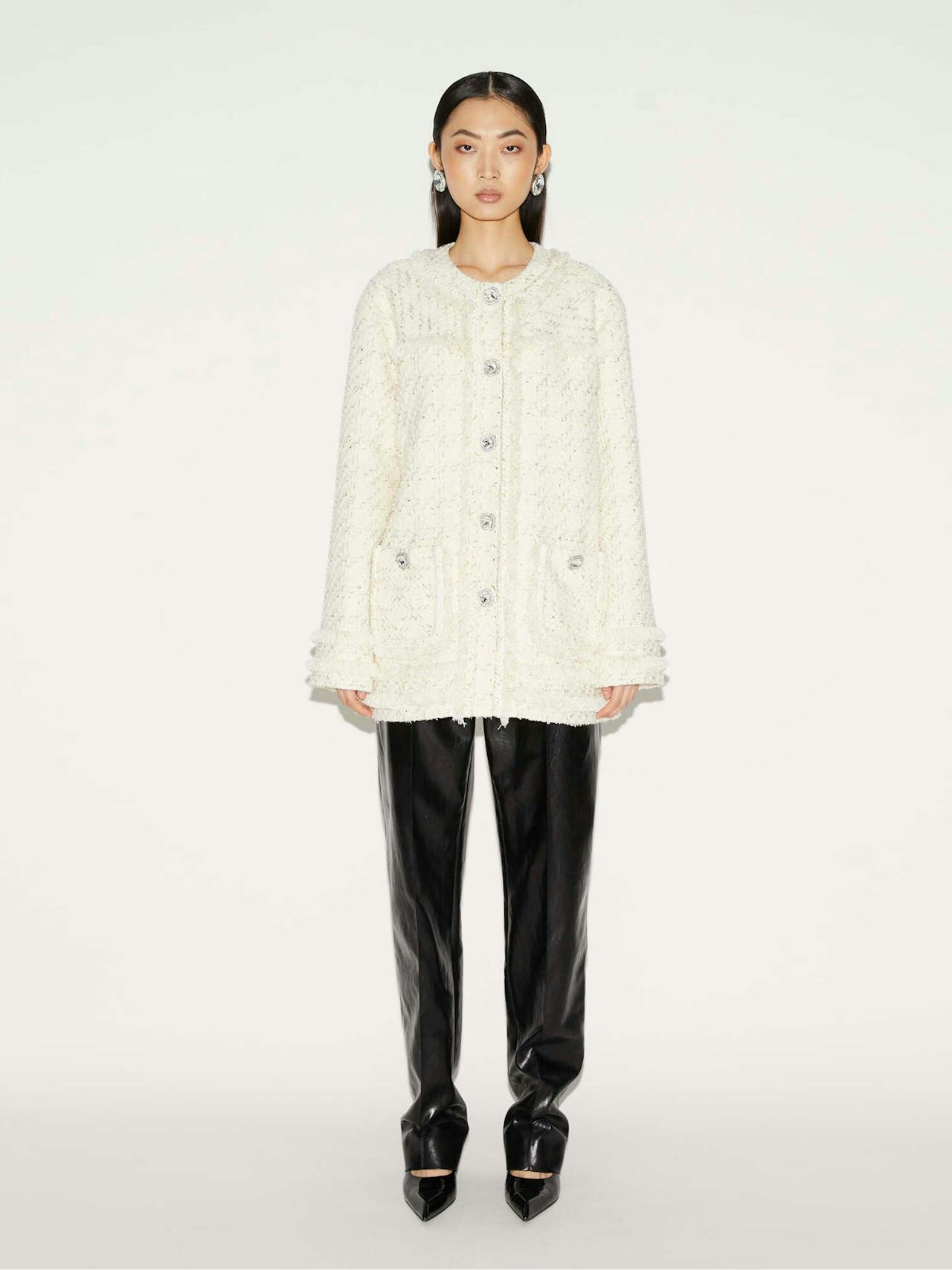 Jacob jacket ivory tweed Coats & Jackets Huishan Zhang    - Collagerie