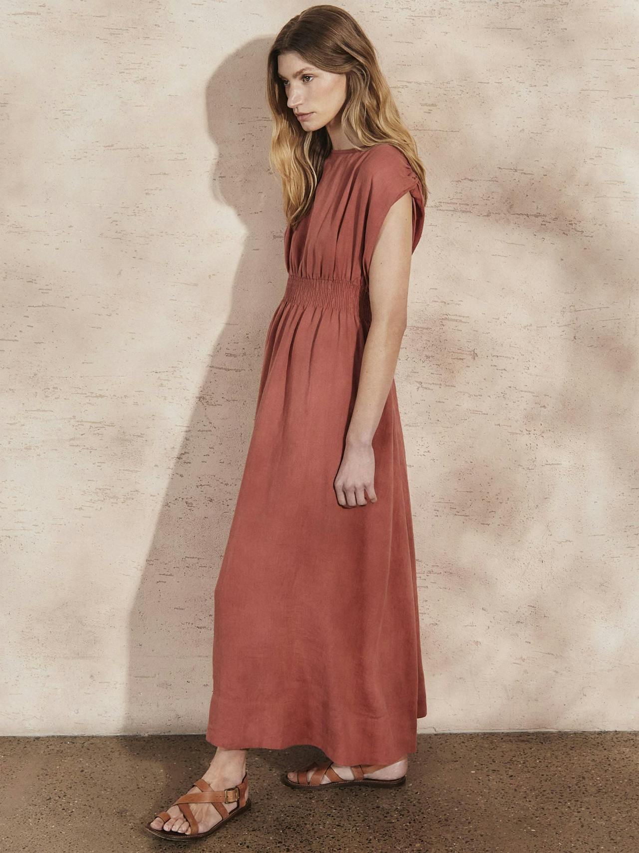 Sofia brick linen dress Dresses Mondo Corsini    - Collagerie