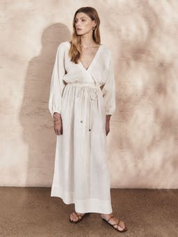 Dana panna linen dress Dresses Mondo Corsini    - Collagerie