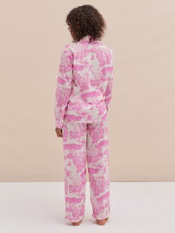 Long pyjama set loxodonta print pink Long Pyjama Set Desmond & Dempsey    - Collagerie