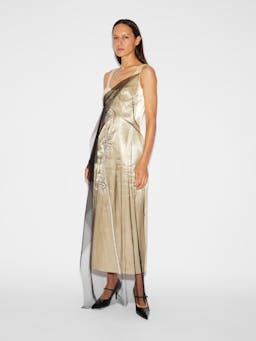 Blakely dress champagne satin and embellished tulle Dresses Huishan Zhang    - Collagerie