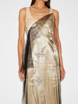 Blakely dress champagne satin and embellished tulle Dresses Huishan Zhang    - Collagerie