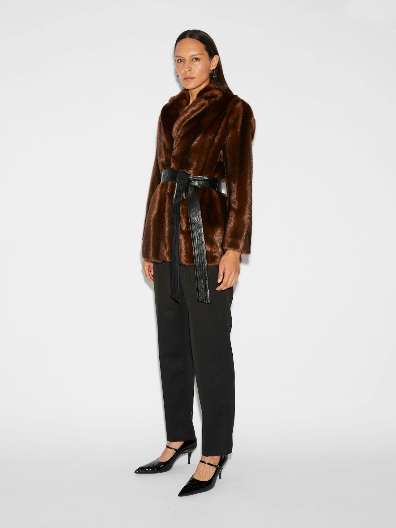 Rylee jacket chocolate faux mink fur Coats & Jackets Huishan Zhang    - Collagerie