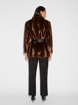 Rylee jacket chocolate faux mink fur Coats & Jackets Huishan Zhang    - Collagerie