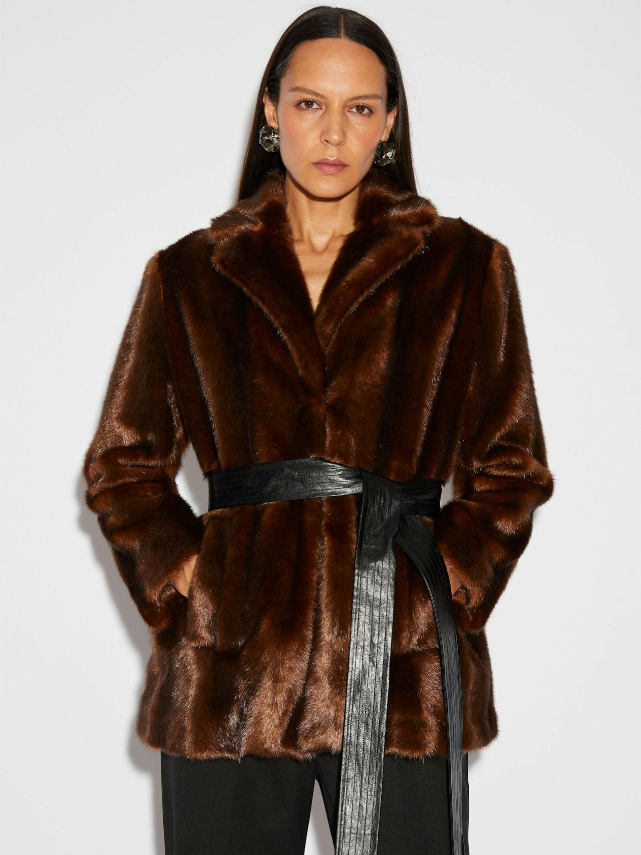 Rylee jacket chocolate faux mink fur Coats & Jackets Huishan Zhang    - Collagerie