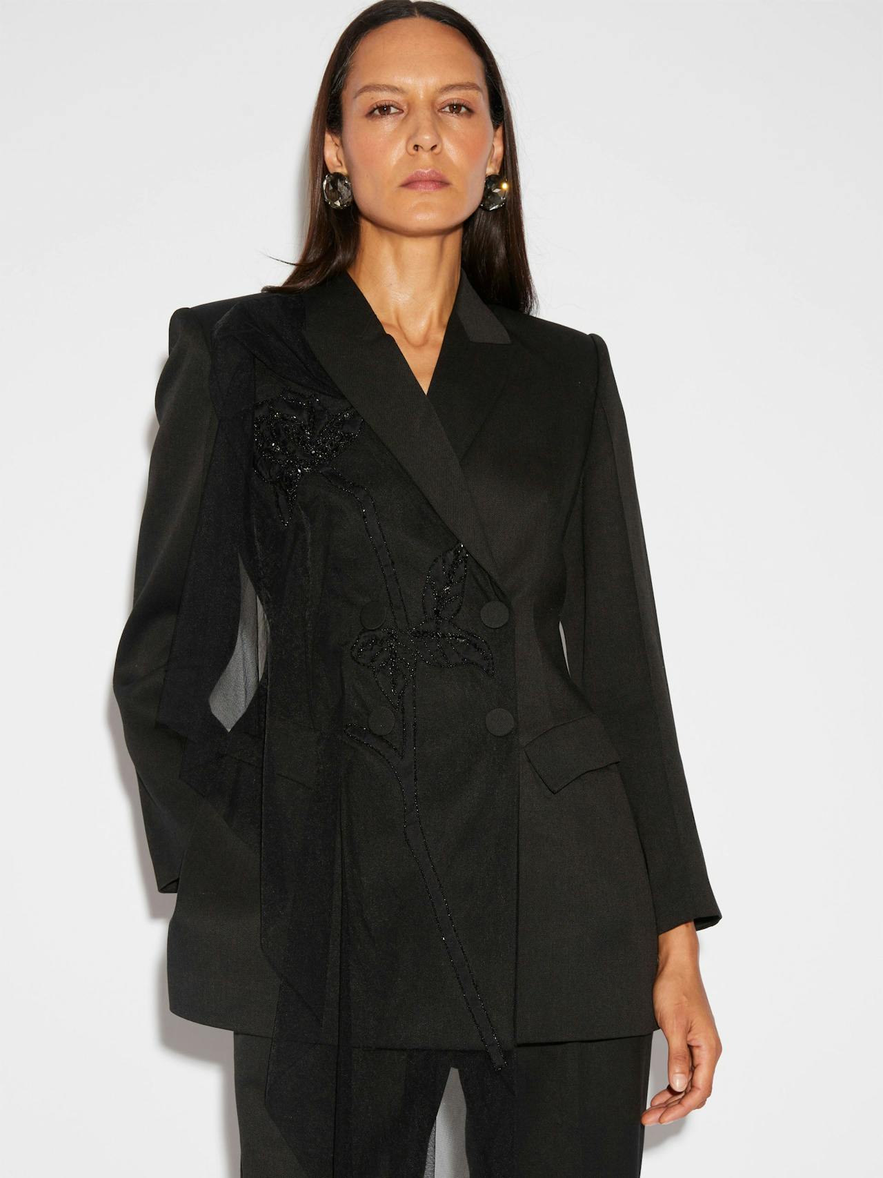 Atlas jacket black embellished tailoring Coats & Jackets Huishan Zhang    - Collagerie