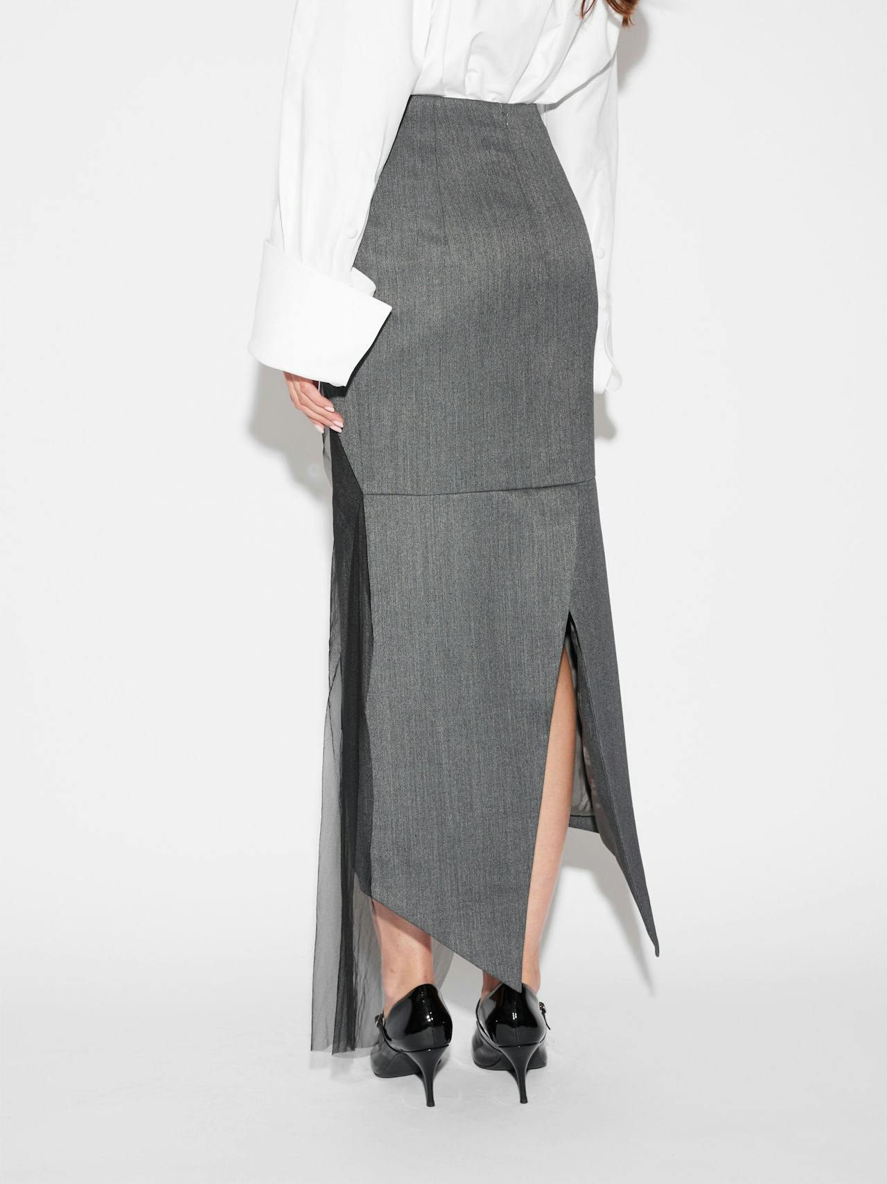 Thalia skirt grey tailoring embellished tulle Skirts Huishan Zhang    - Collagerie