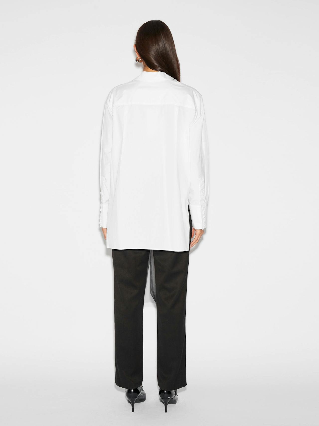 Thelma shirt white cotton embroidered tulle Shirts & Tops Huishan Zhang    - Collagerie