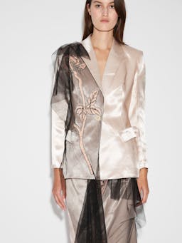 Atlas jacket rose satin and embellished tulle Coats & Jackets Huishan Zhang    - Collagerie