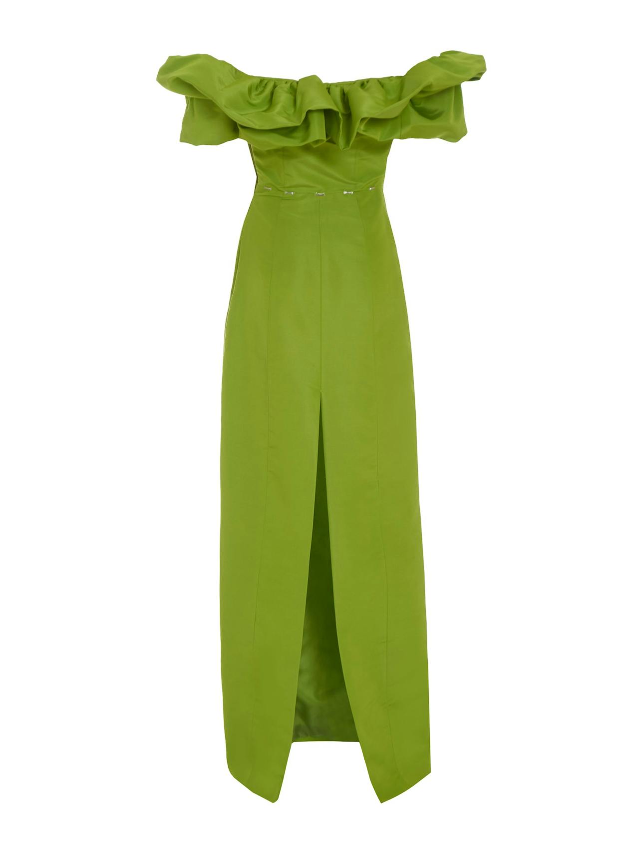 Etta chartreuse silk faille ruffle gown Clothing Markarian    - Collagerie