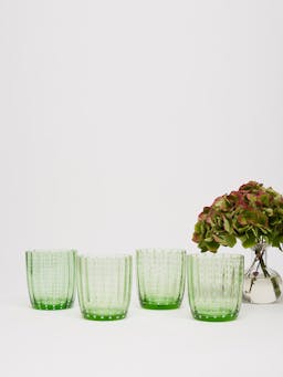 Speckled green water glasses, set of 4 Interiors Maison Margaux    - Collagerie