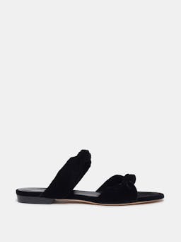 Black velvet knot flat sandals Footwear Le Monde Beryl    - Collagerie