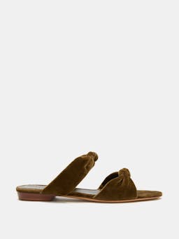 Cork velvet Knot flat sandals Footwear Le Monde Beryl    - Collagerie