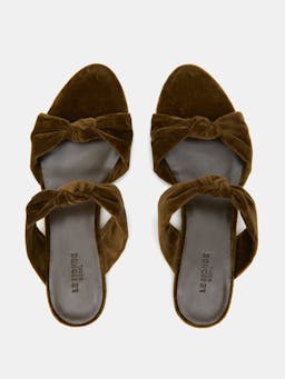 Cork velvet Knot flat sandals Footwear Le Monde Beryl    - Collagerie