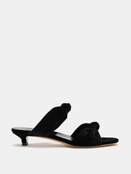 Black velvet knot sandal kitten heels Footwear Le Monde Beryl    - Collagerie