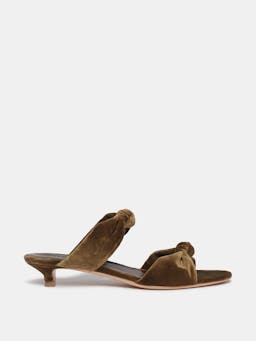 Cork velvet knot sandal kitten heels Footwear Le Monde Beryl    - Collagerie