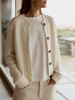 Ecru Riviera cardigan 2.0 The RIVIERA CARDIGAN Navygrey    - Collagerie