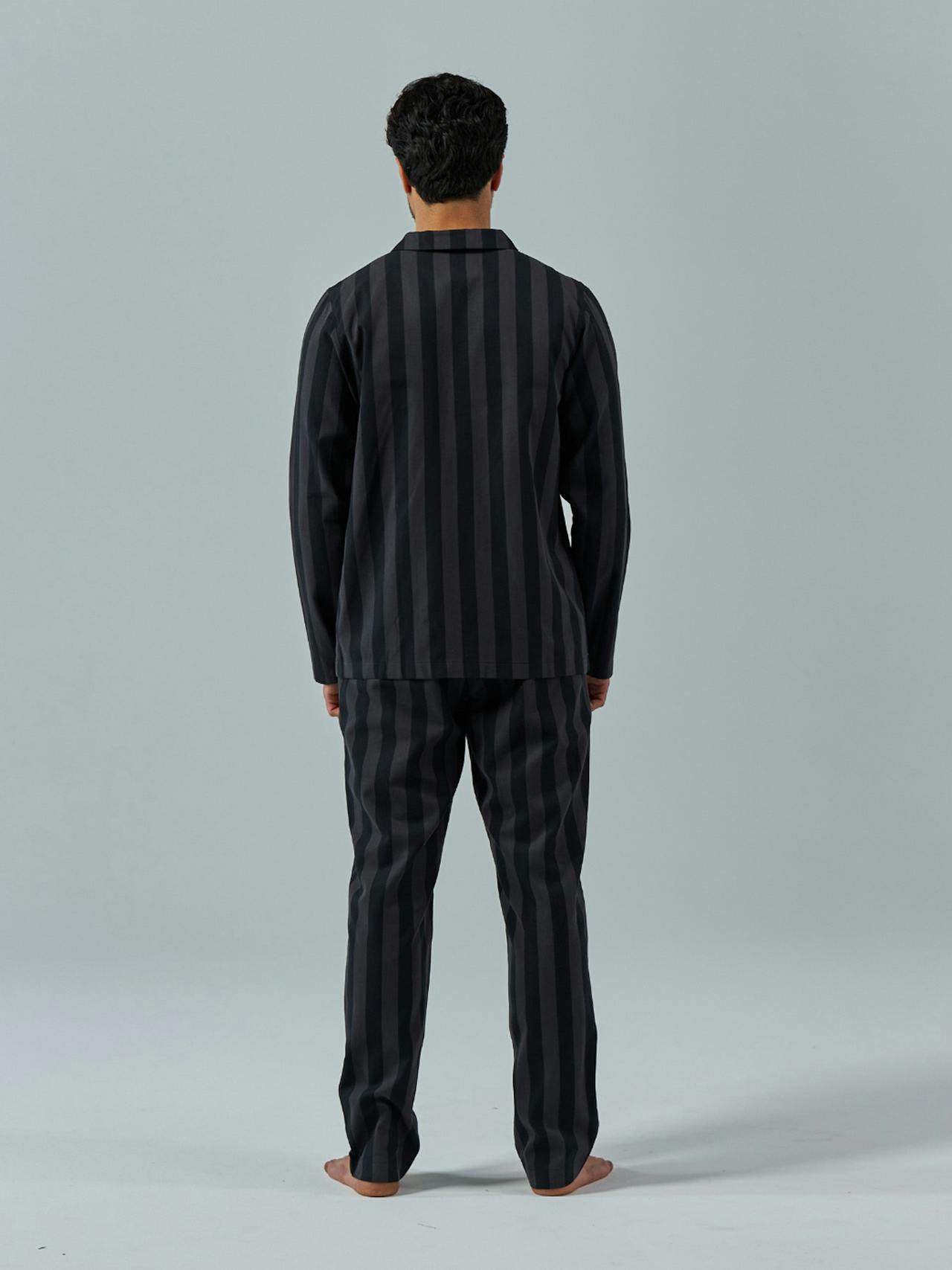 Black and black Uno stripe pyjama set  Nufferton    - Collagerie