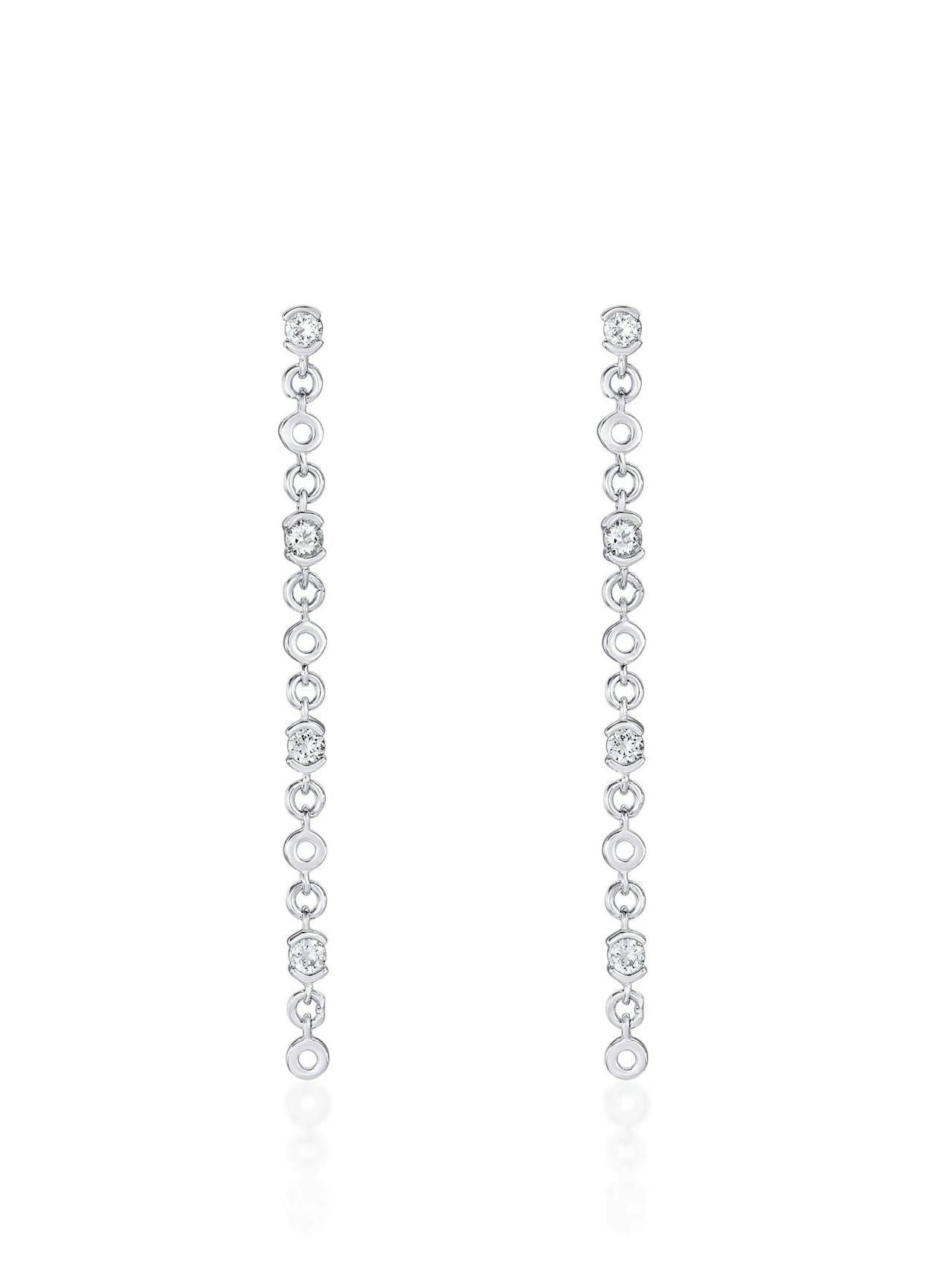 Silver Lyla drop earrings with white topaz