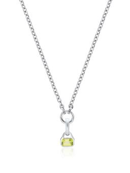 Peridot charm on carrier chain Pendant V by Laura Vann    - Collagerie