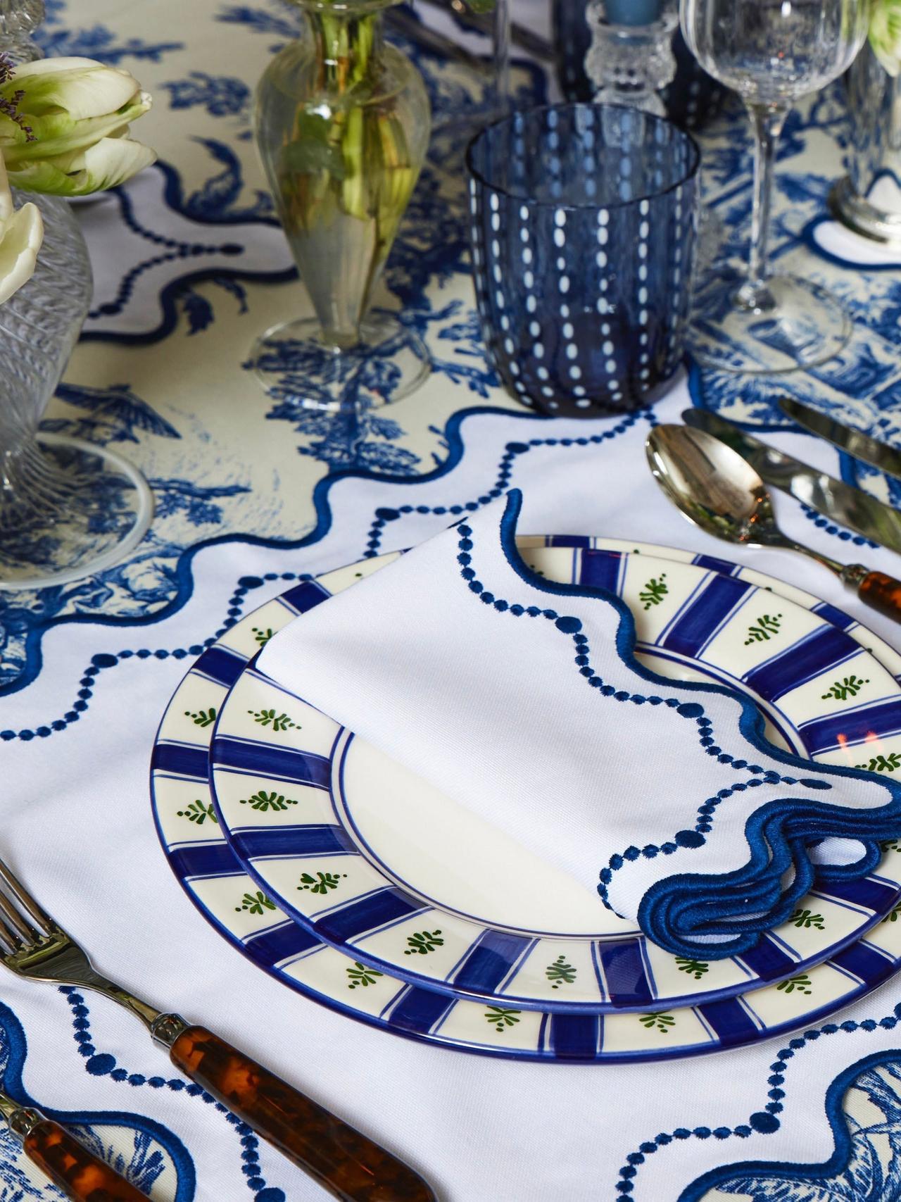 Marni blue embroidered placemats, set of 4 Interiors Maison Margaux    - Collagerie