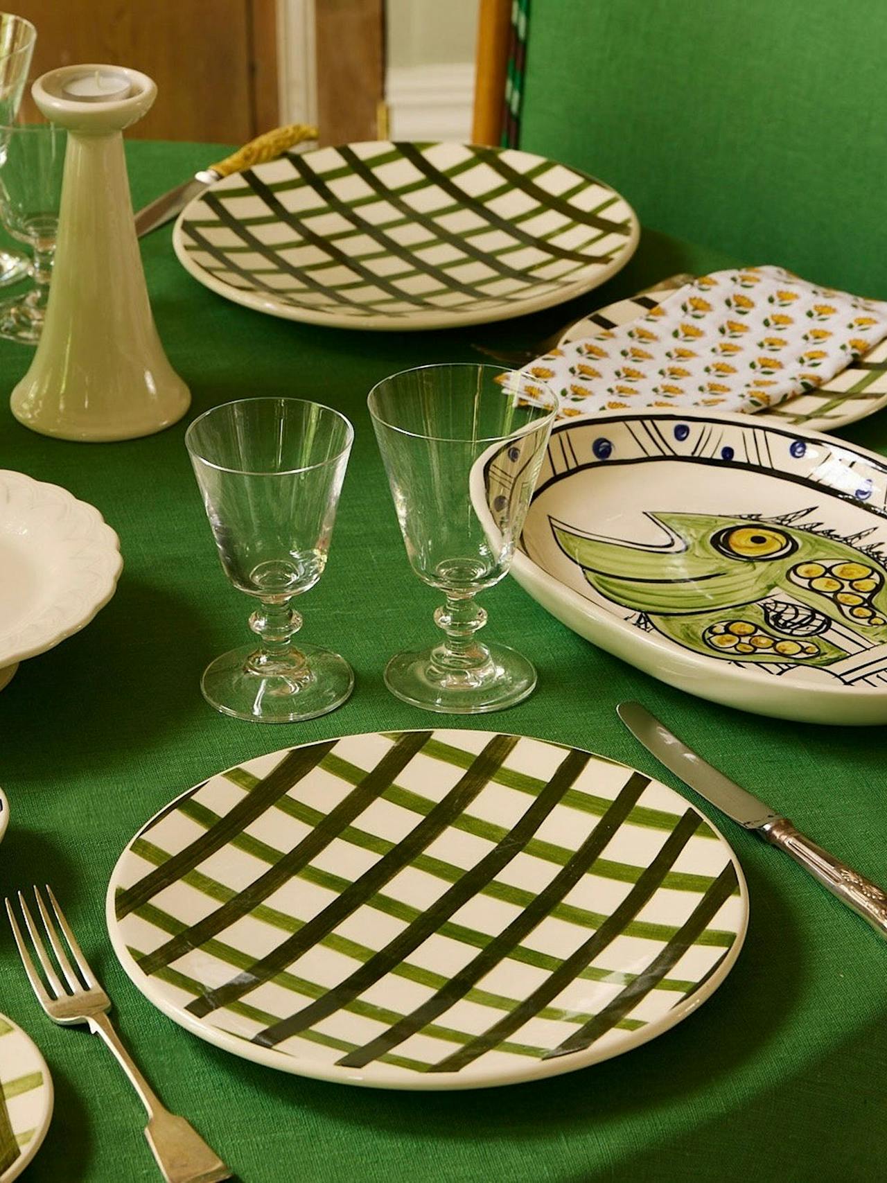 Green trellis dinner plate Dinner Plate Villa Bologna    - Collagerie