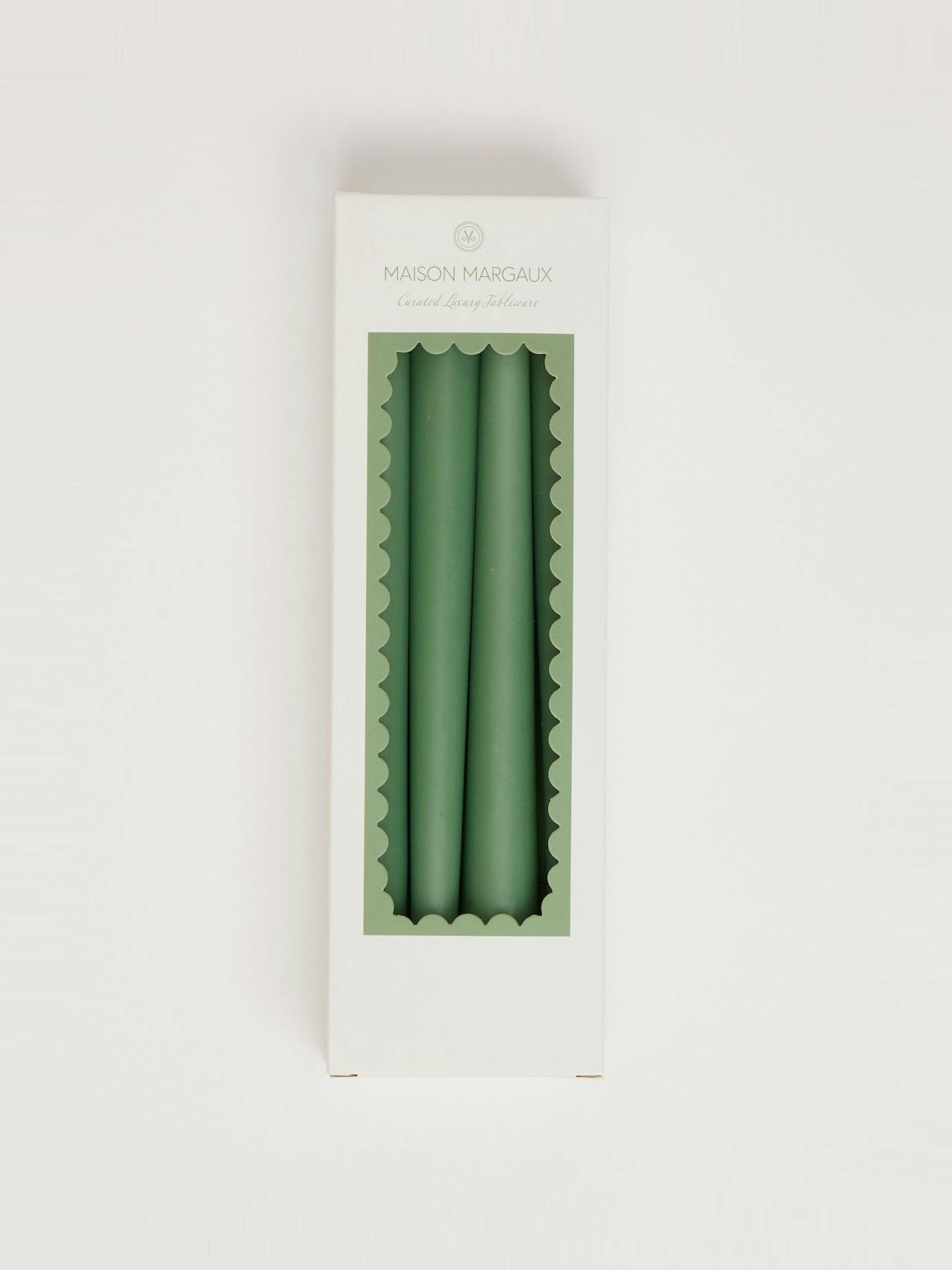 Sage green tapered candles, set of 8