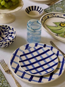 Blue trellis side plate Side Plates Villa Bologna    - Collagerie