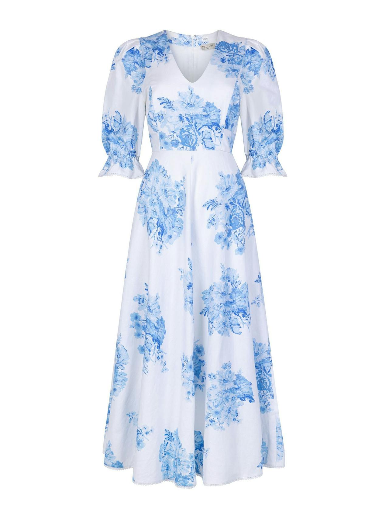 Flora blue garden floral dress