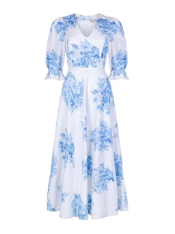 Flora blue garden floral dress DRESSES Beulah London    - Collagerie