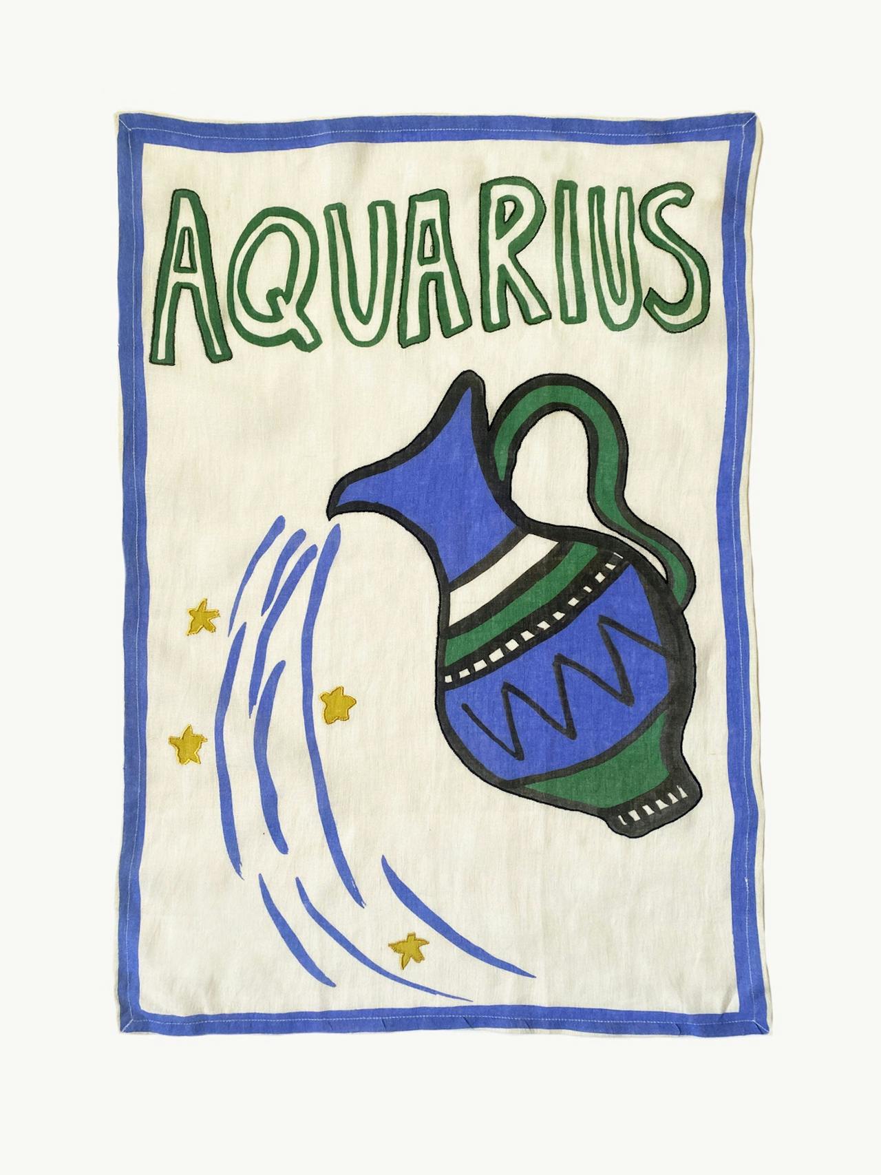 Aquarius tea towel