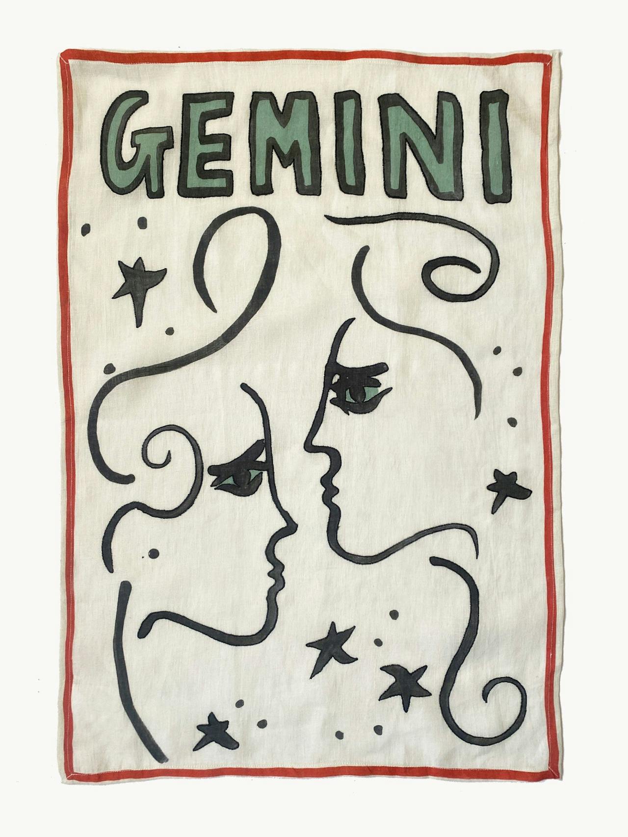 Gemini tea towel