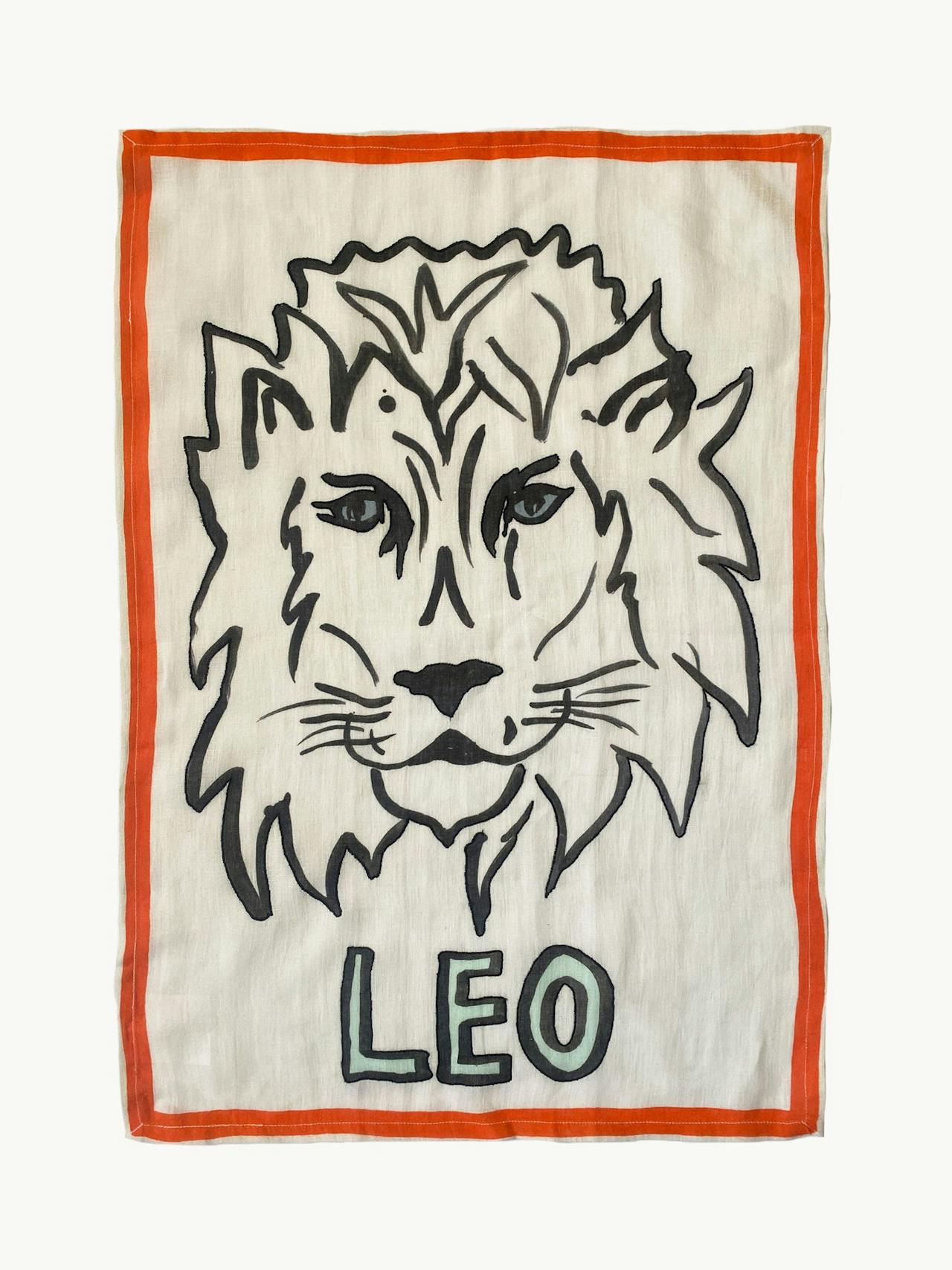 Leo tea towel