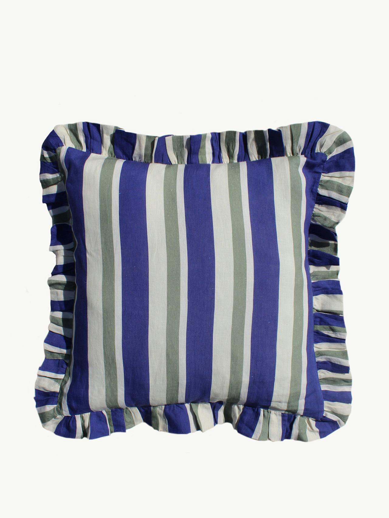 Cobalt and sea green large cushion cover