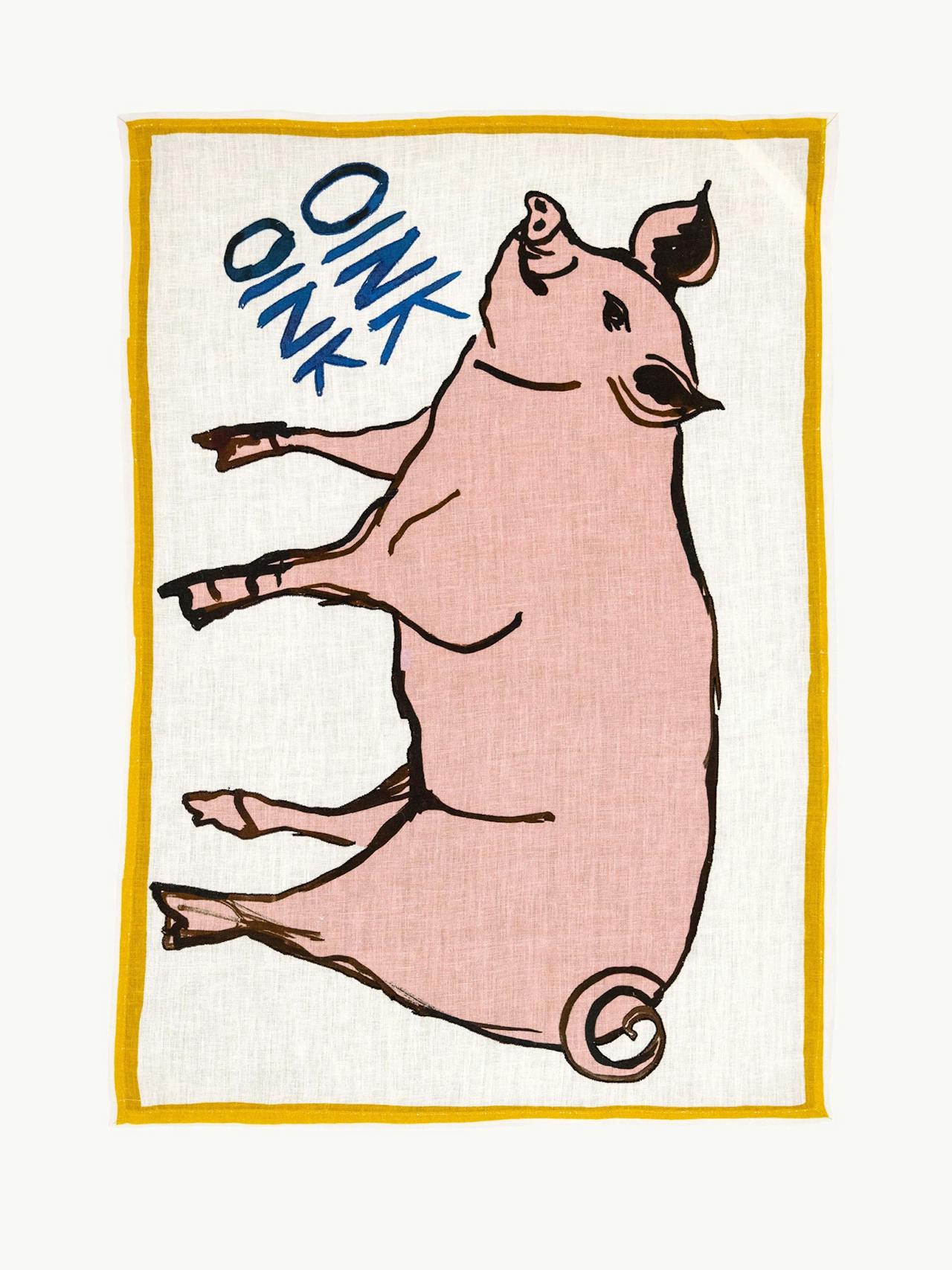 Pig tea towel