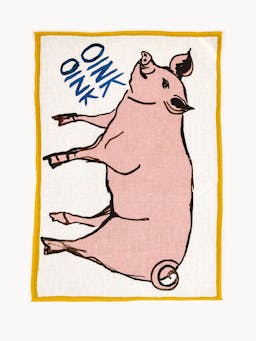 Pig tea towel Teatowels Amuse La Bouche    - Collagerie