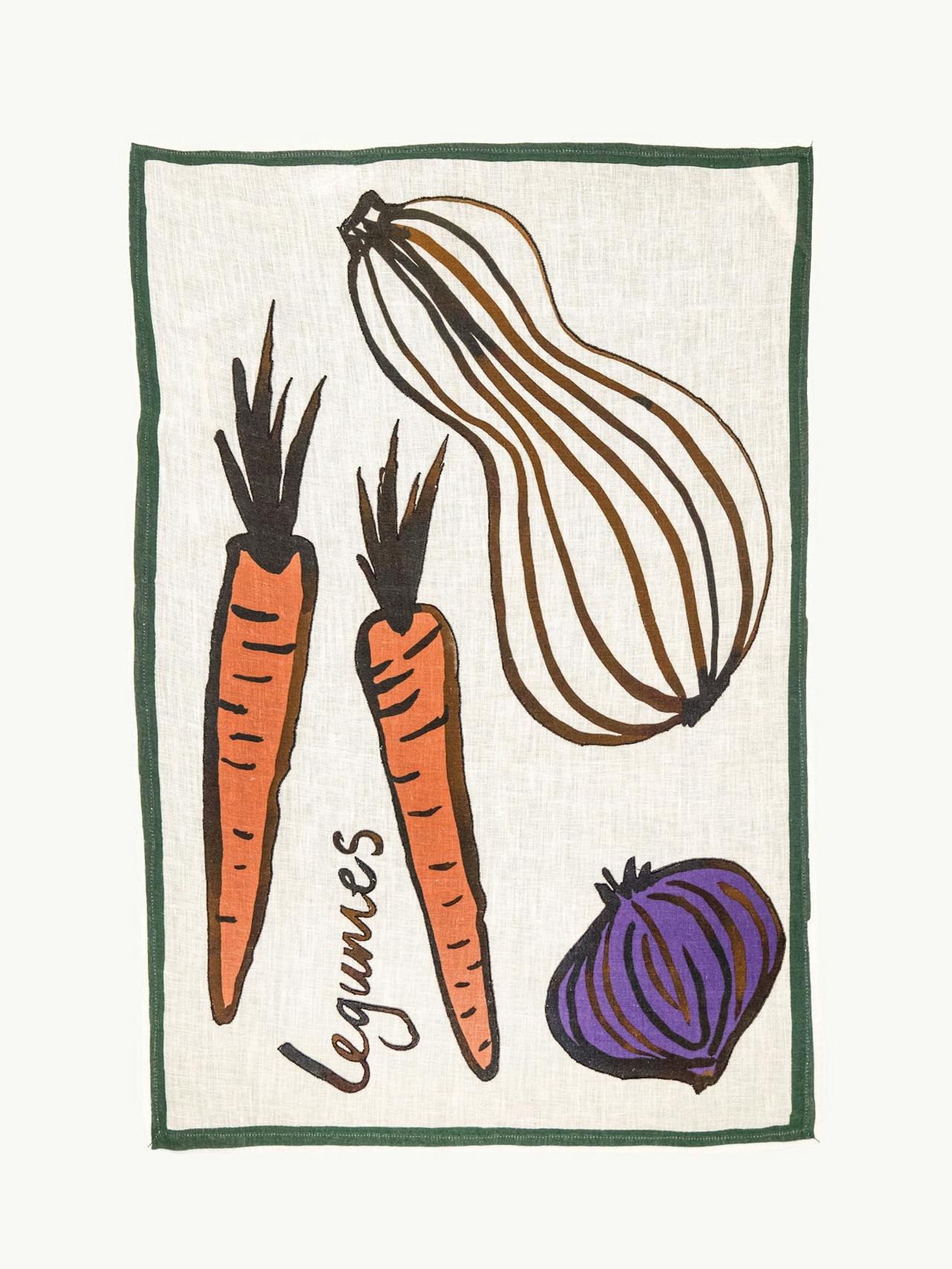 Legumes tea towel