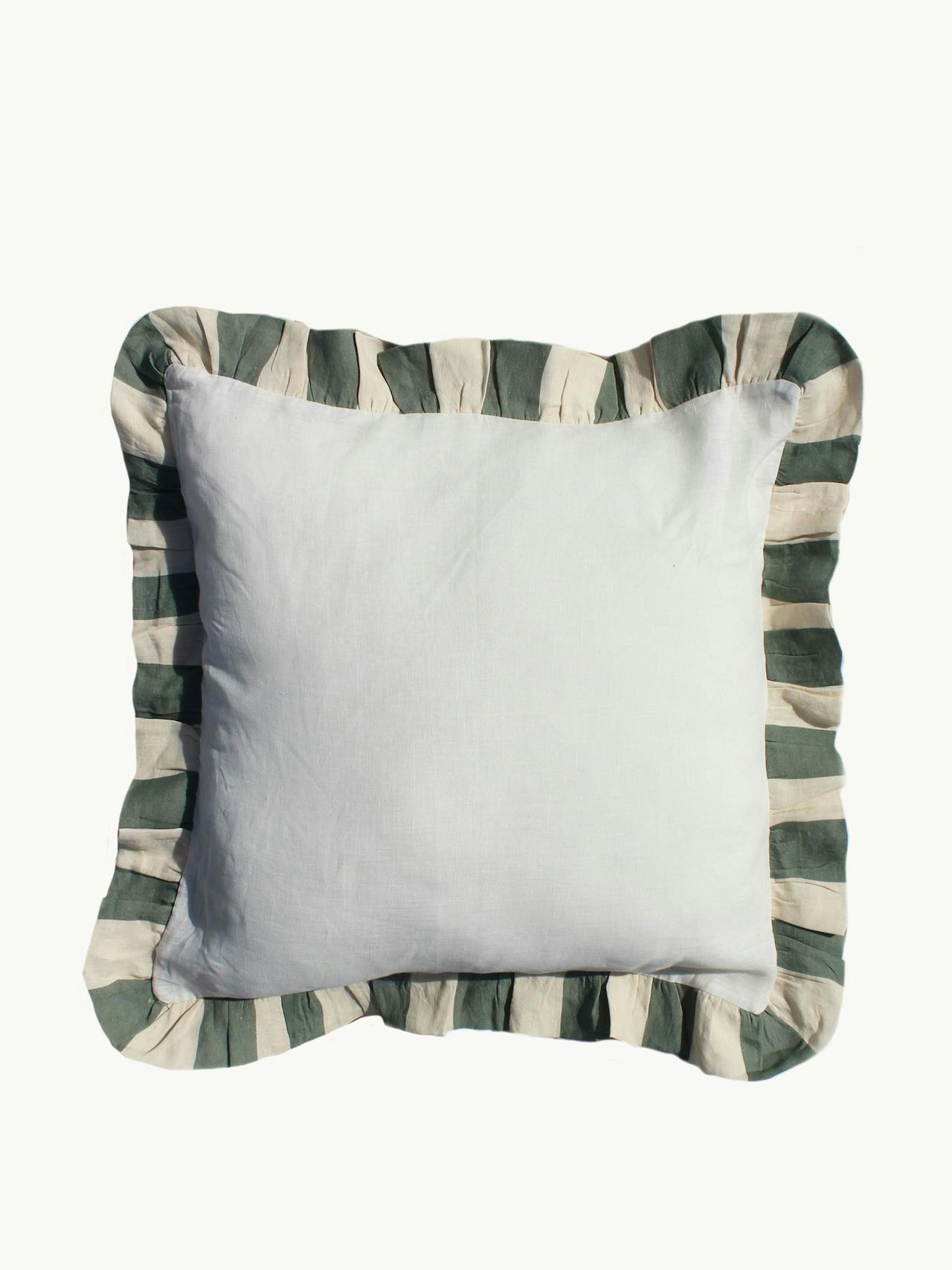 Sea green wide stripe large cushion cover