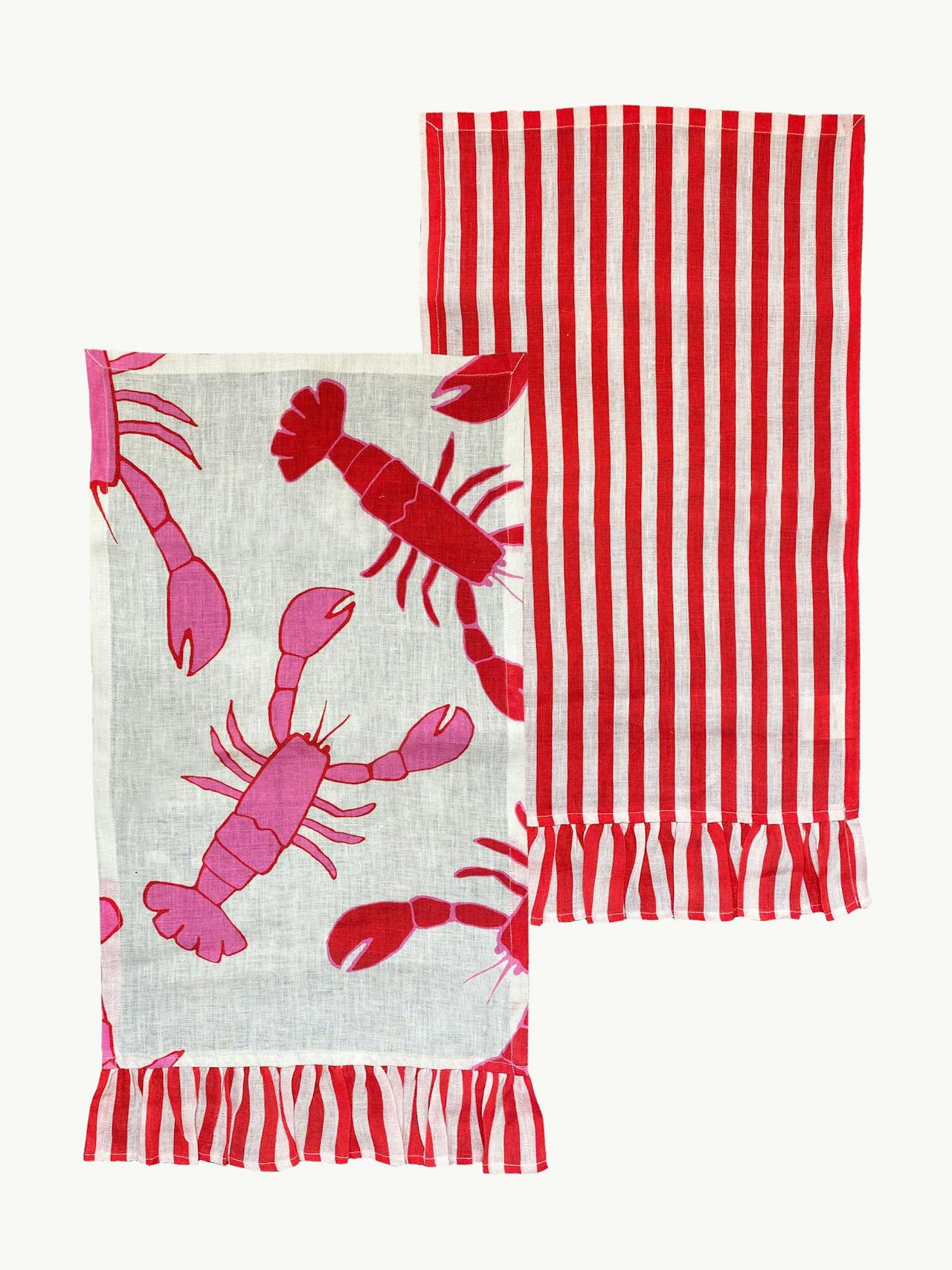 Lobster hand towels (set of 2) Teatowels Amuse La Bouche    - Collagerie