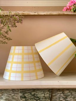 Yellow stripe lampshade Interiors Hum London    - Collagerie