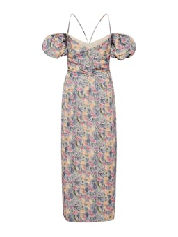 Watercolour floral ruched Palma dress Clothing Markarian    - Collagerie