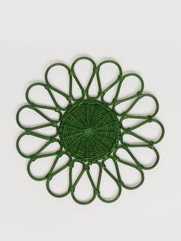 Green rattan flower placemats, set of 4 Interiors Maison Margaux    - Collagerie