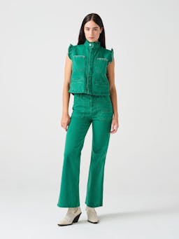 Pablo waistcoat in jade green 6204329090 Seventy + Mochi    - Collagerie