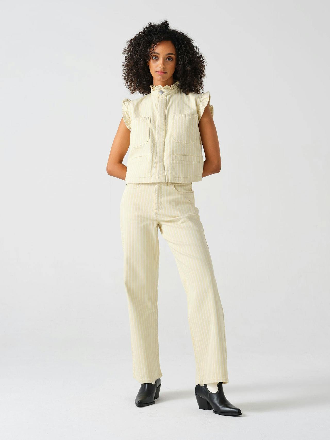 Mabel jean in buttermilk wide stripe 6204623190 Seventy + Mochi    - Collagerie